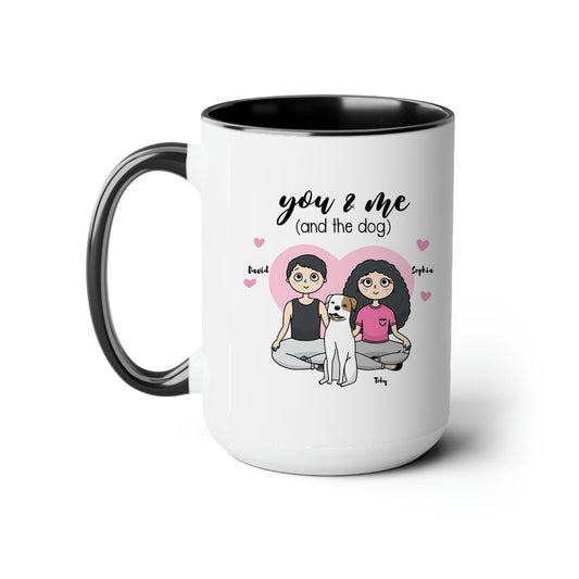 You & me (and the dogs) - Personalized Couple Accent Mug