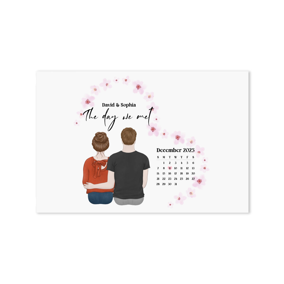 The day we met - Personalized Anniversary Accent Mug Poster