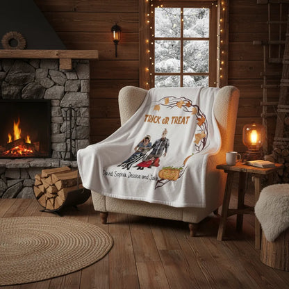 Trick or Treat - Personalized Family Hooded Blanket