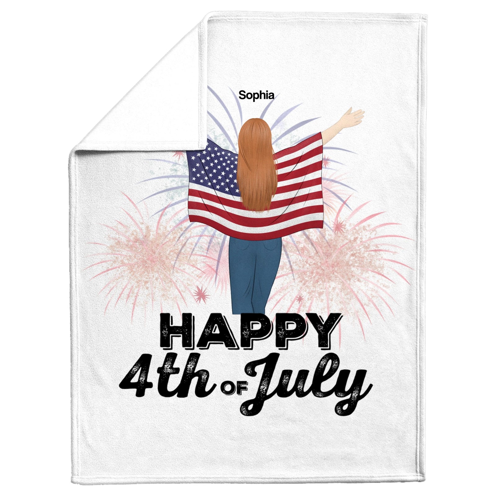 Happy 4th of July - Personalized Anniversary Blanket