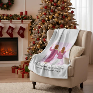 Motherhood is beautiful - Personalized Mom Blanket