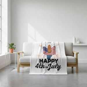 Happy 4th of July - Personalized Anniversary Blanket