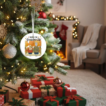 Rockin the grandparent life - Personalized Family Ceramic Ornament