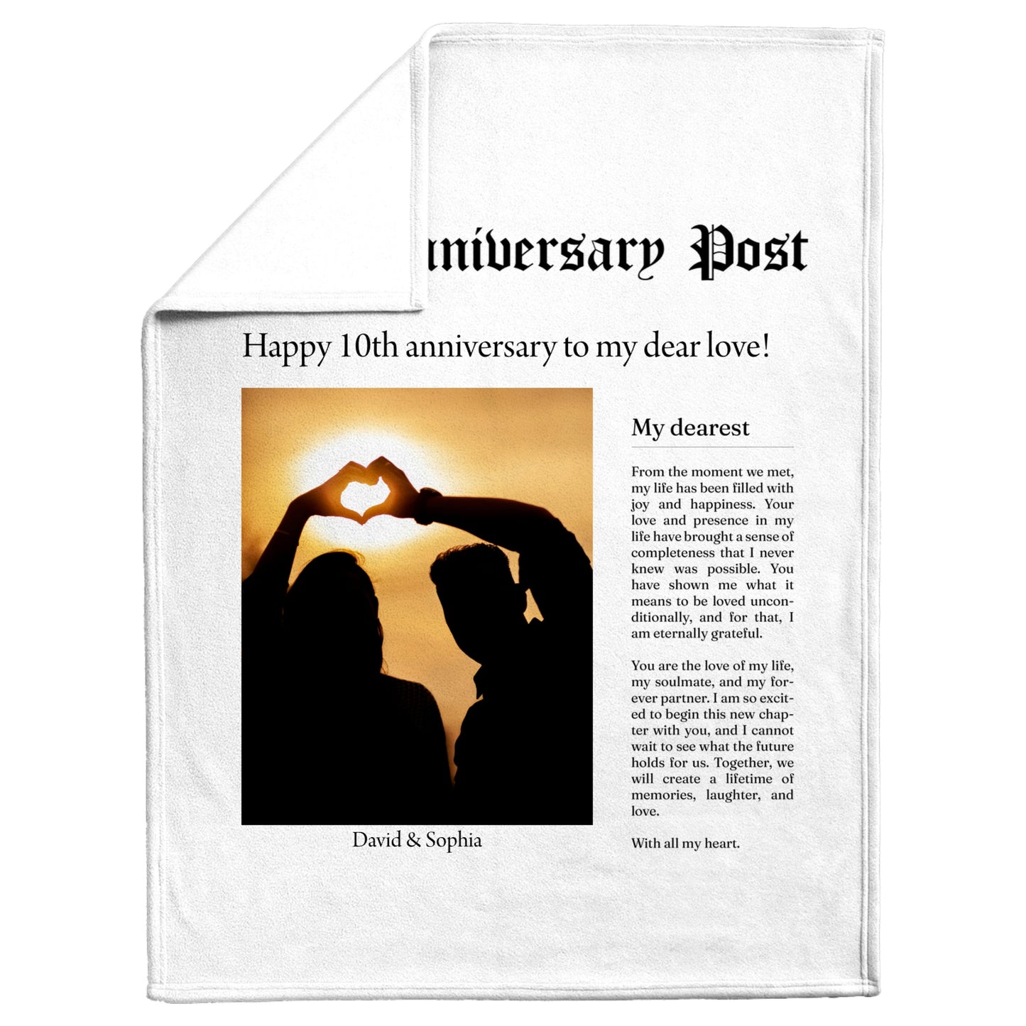 The Anniversary Post - Personalized Anniversary Blanket