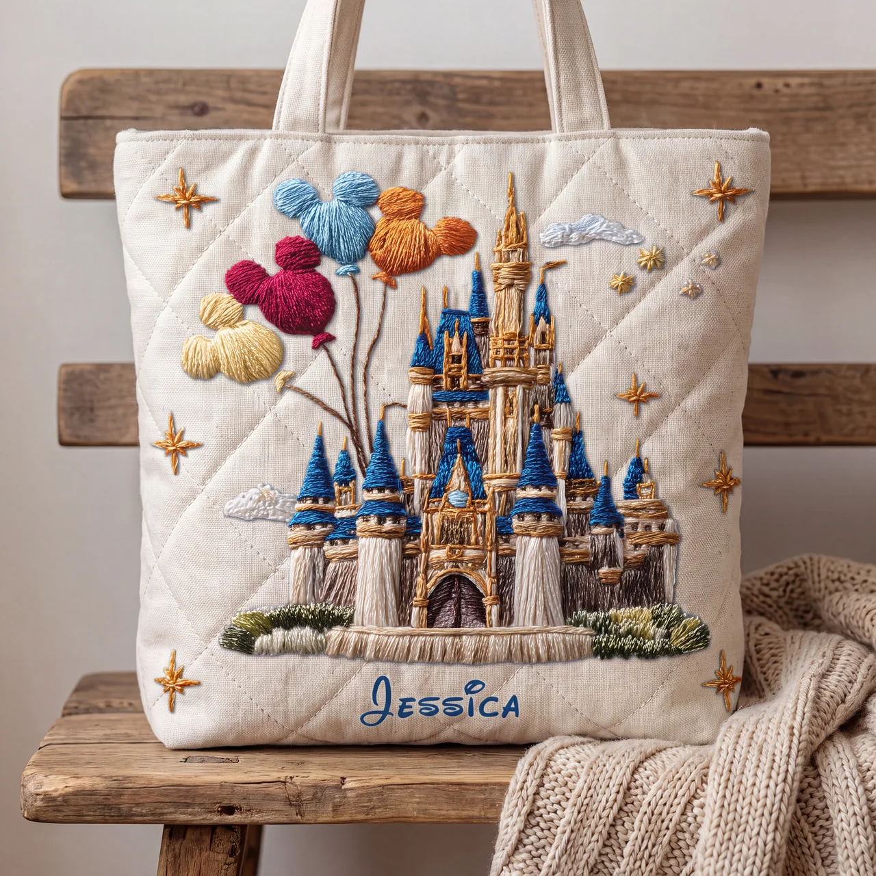 Dream Castle - Personalized Quilted Tote Bag - NSK10096
