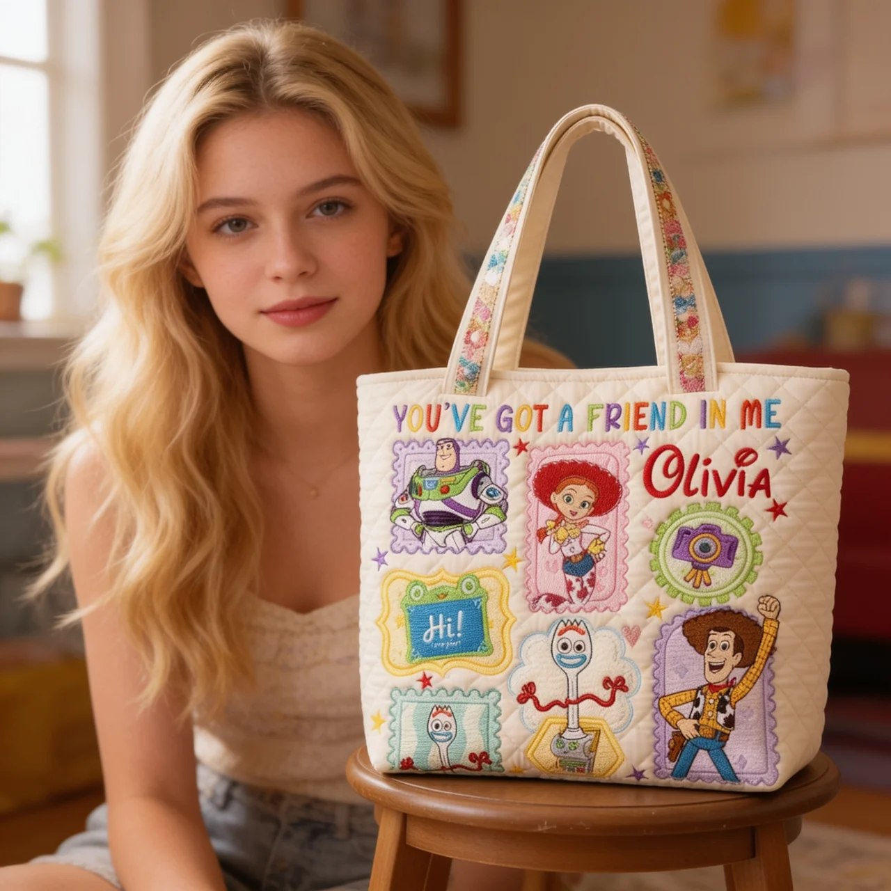 Best Friends Forever - Personalized Quilted Tote Bag - NSK10025