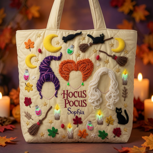 Witchy Halloween Spooky Season - Personalized Quilted Tote Bag - NSK10105