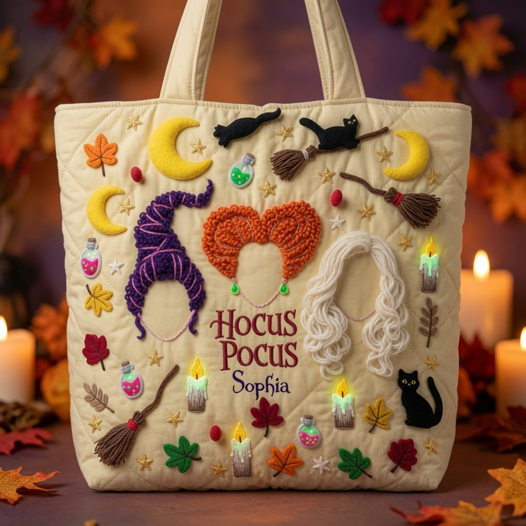 Witchy Halloween Spooky Season - Personalized Quilted Tote Bag - NSK10105