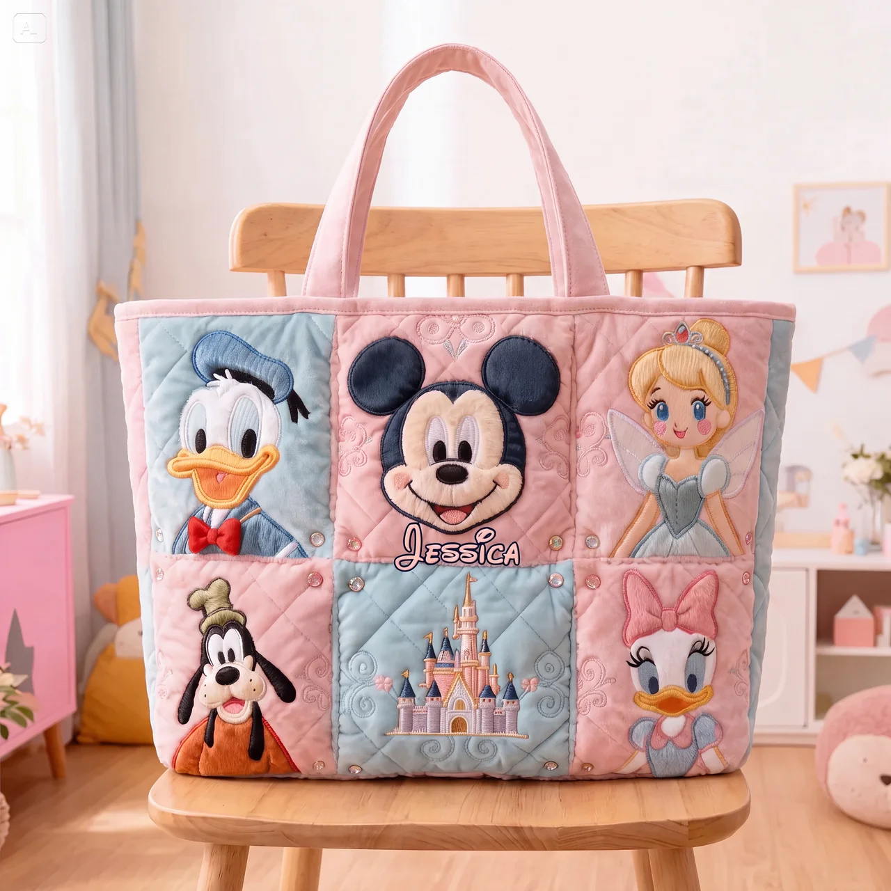 Castle & Friends - Personalized Quilted Tote Bag - NSK10106