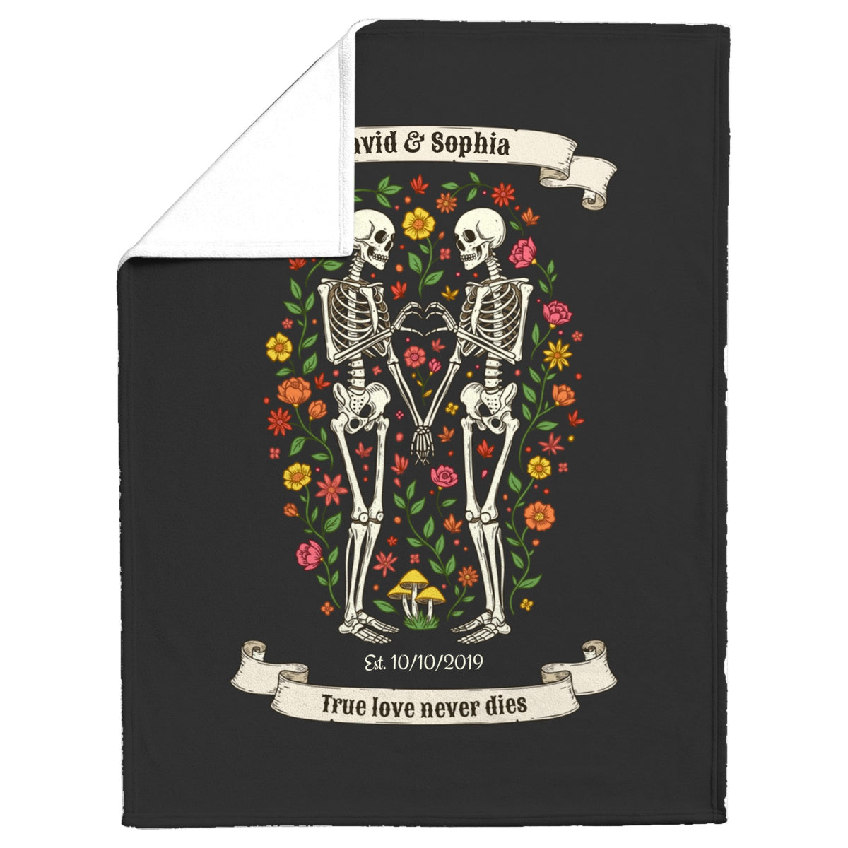 True Love Never Dies - Personalized Couple Blanket