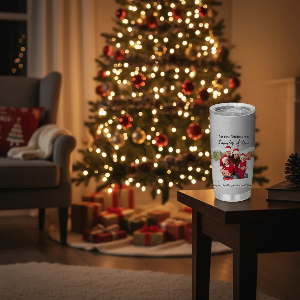 Our first christmas as a family  - Personalized Family Tumbler