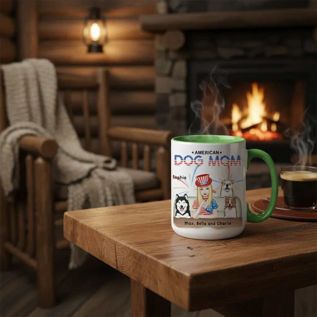American Dog Mom -  Personalized Mom Mug