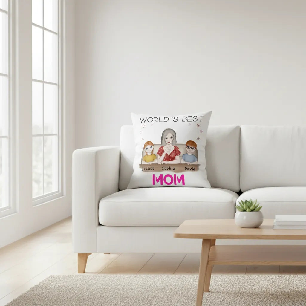 World´s best mom - Personalized Mom Pillow