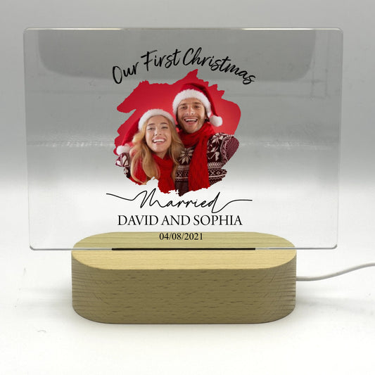 Our First Christmas - Personalized Anniversary Acrylic Nightlight