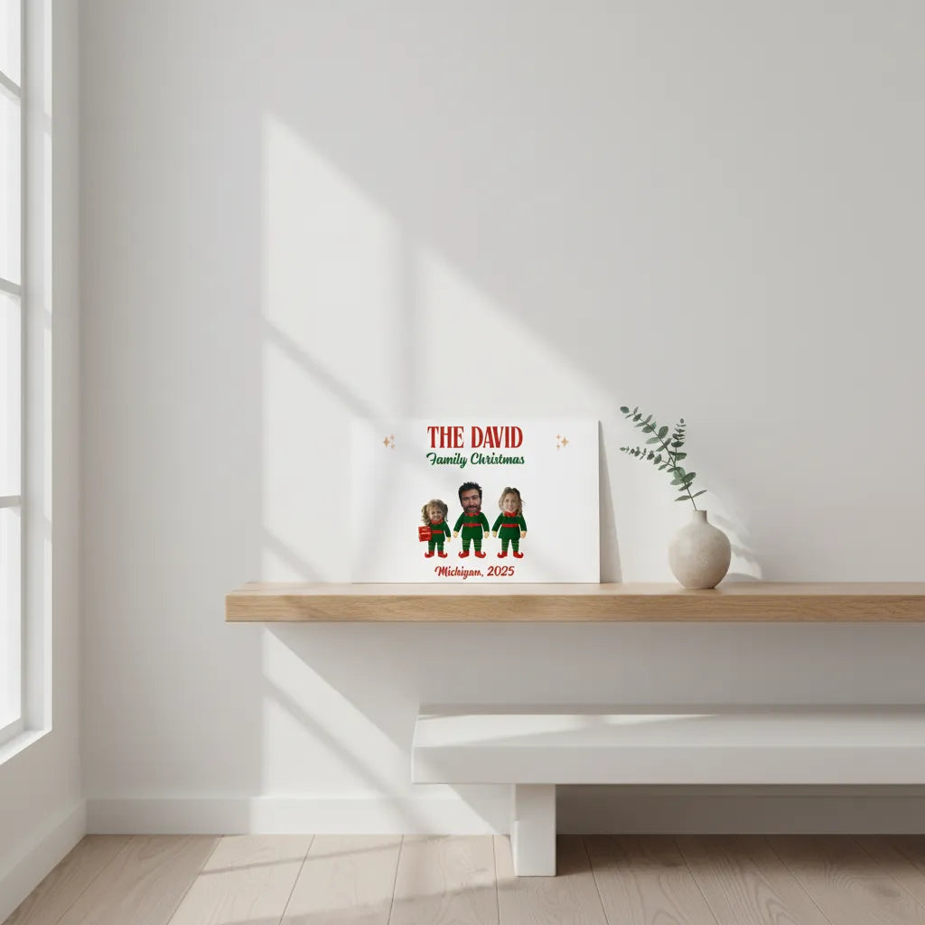 Elf Family - Personalized Family Poster