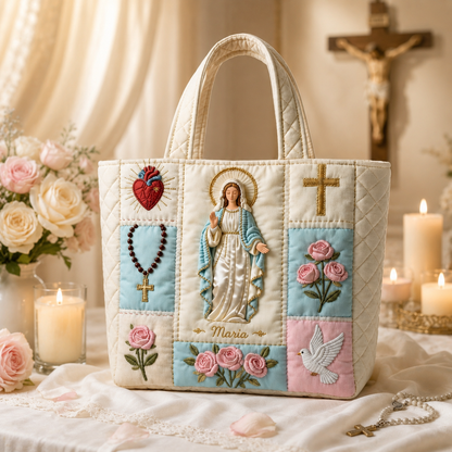 Our Lady of Grace - Personalized Quilted Tote Bag - NSK10078
