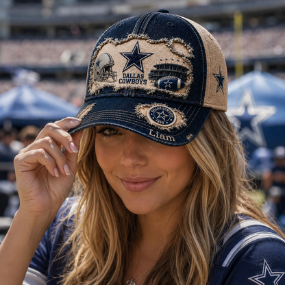 Football Heritage – Personalized Distressed Classic Cap – Gift For Football Fans - NSK10124