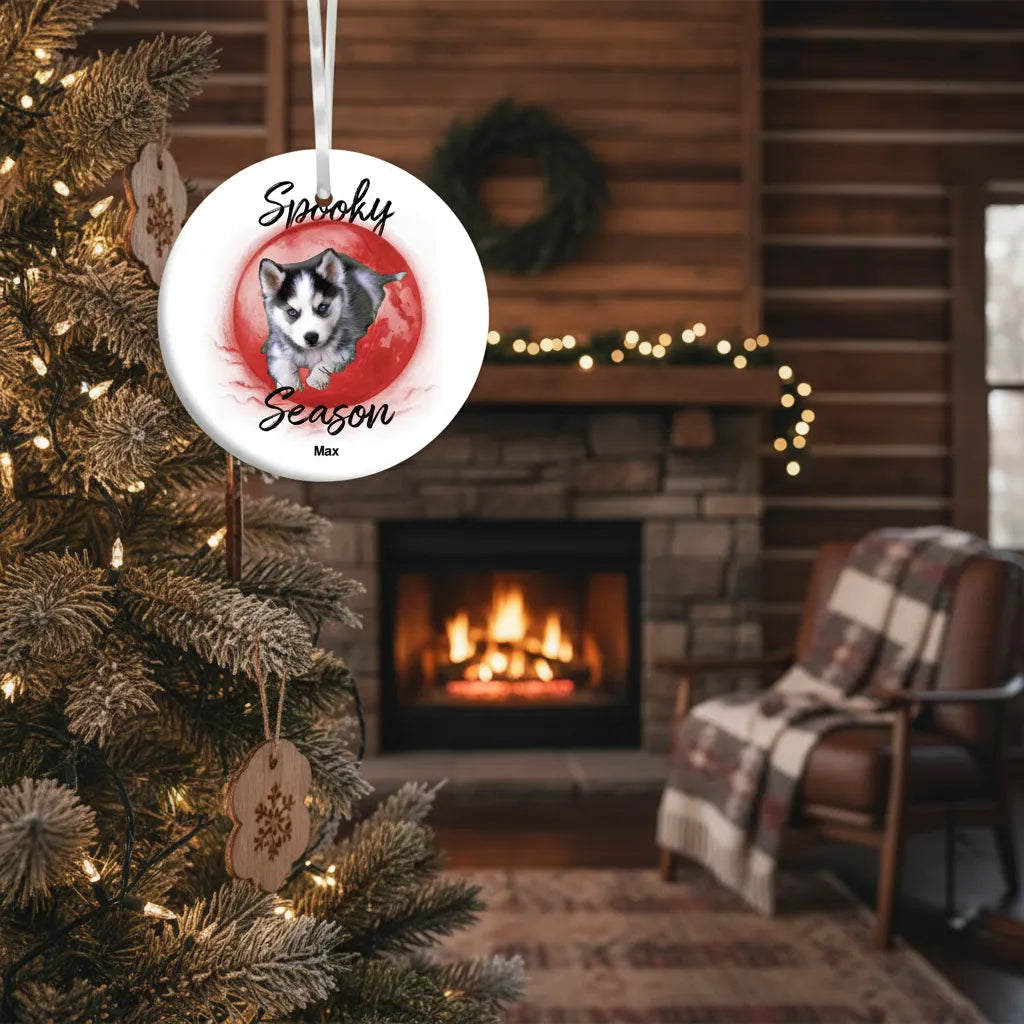 Spooky season - Personalized Pet Ceramic Ornament