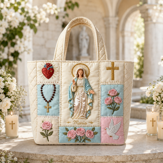 Our Lady of Grace - Personalized Quilted Tote Bag - NSK10078