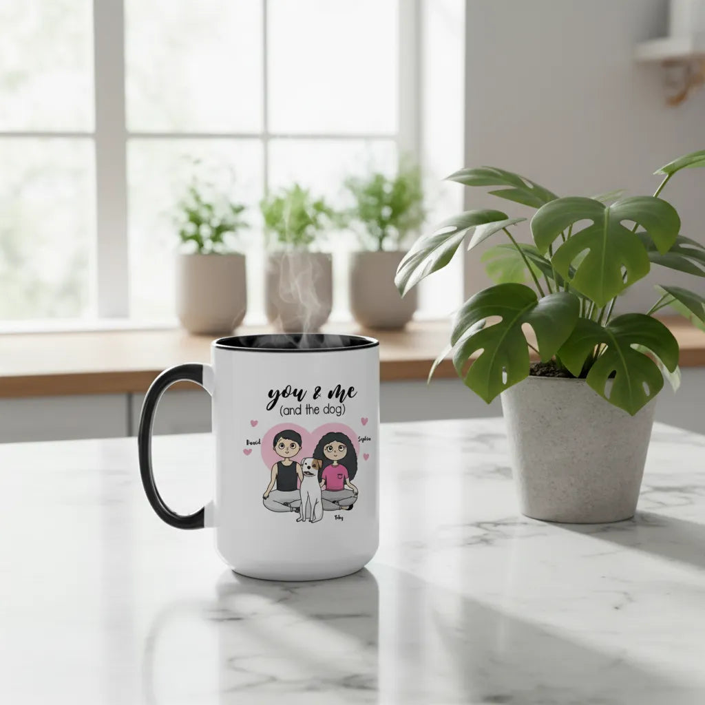 You & me (and the dogs) - Personalized Couple Accent Mug