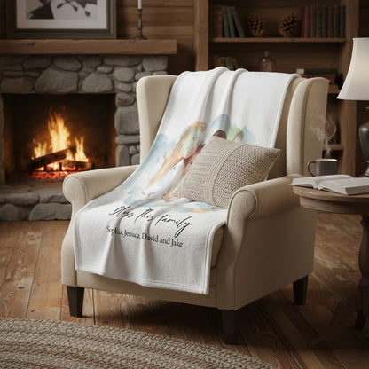 Bless this family - Personalized Family Blanket
