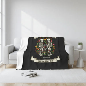True Love Never Dies - Personalized Couple Blanket