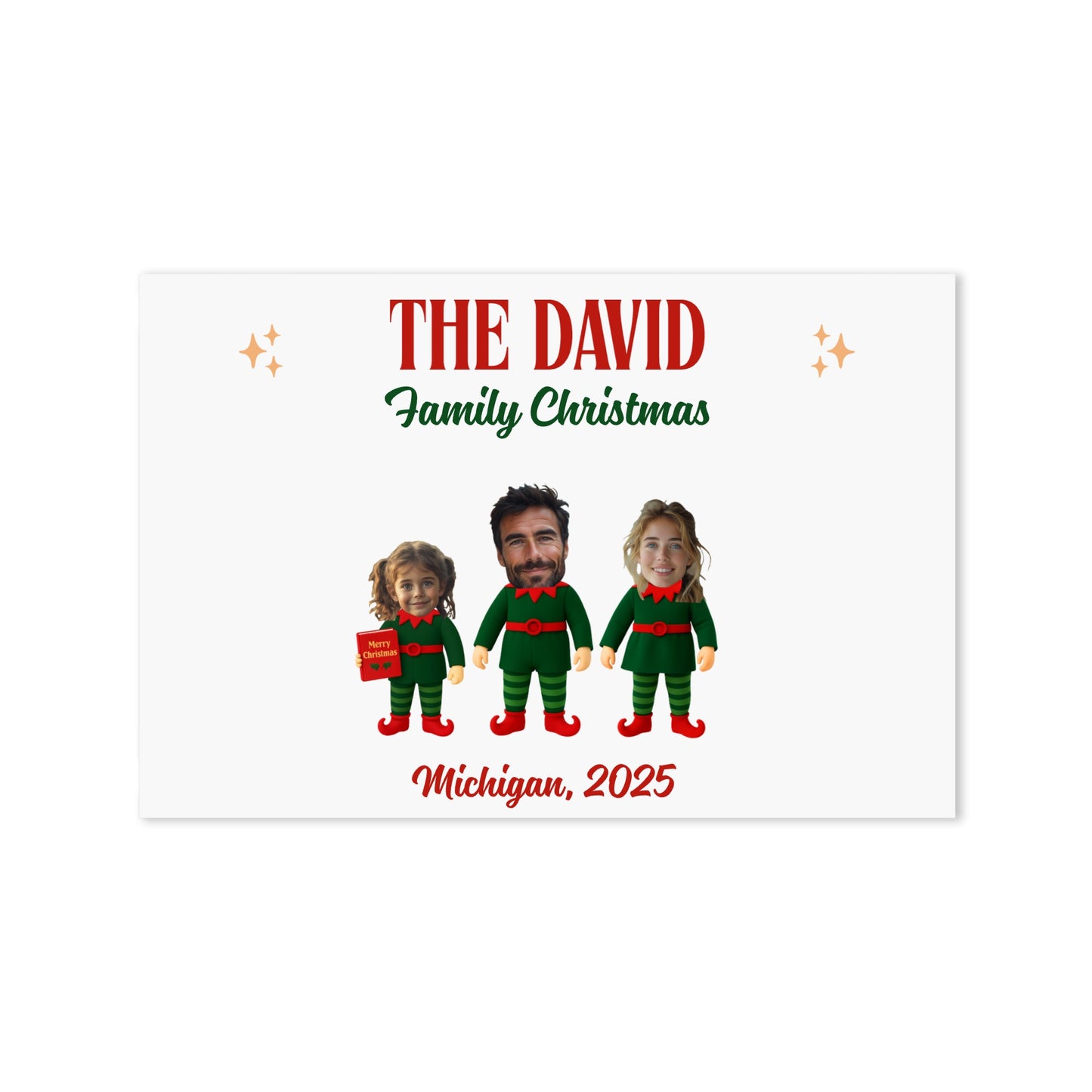 Elf Family - Personalized Family Poster