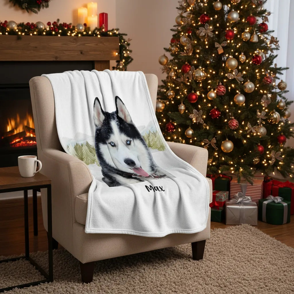 Christmas with my pet - Personalized Pet Blanket