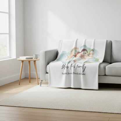 Bless this family - Personalized Family Blanket