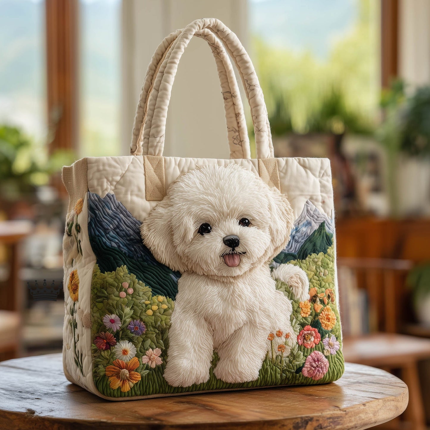 The Bichon Floral Quilted Tote