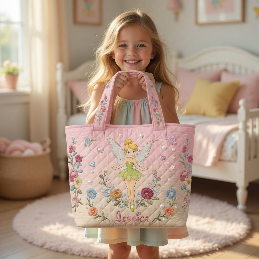Fairy Tale Blossom - Personalized Quilted Tote Bag - NSK10019