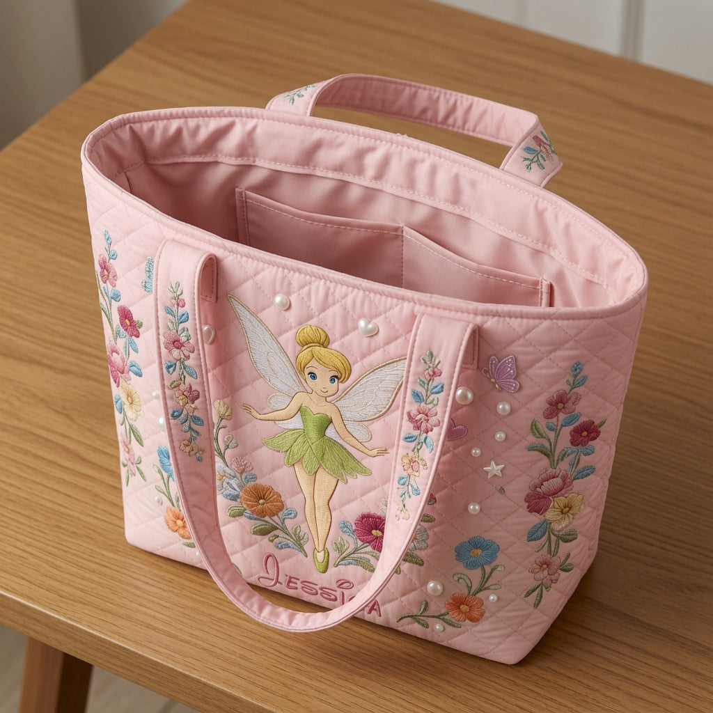 Fairy Tale Blossom - Personalized Quilted Tote Bag - NSK10019