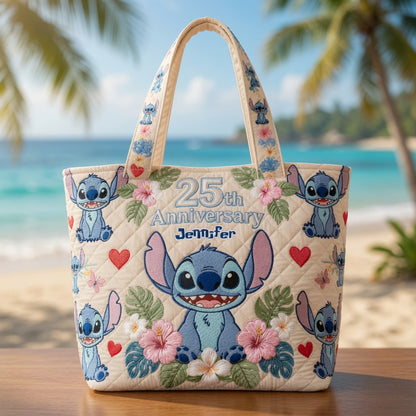 Blue Ohana 25th Anniversary - Personalized Quilted Tote Bag - NSK10020