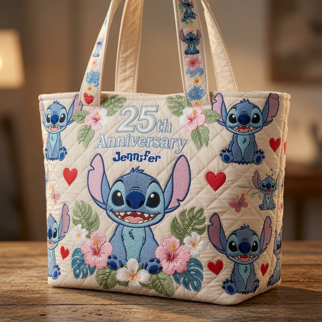 Blue Ohana 25th Anniversary - Personalized Quilted Tote Bag - NSK10020