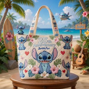 Blue Ohana 25th Anniversary - Personalized Quilted Tote Bag - NSK10020