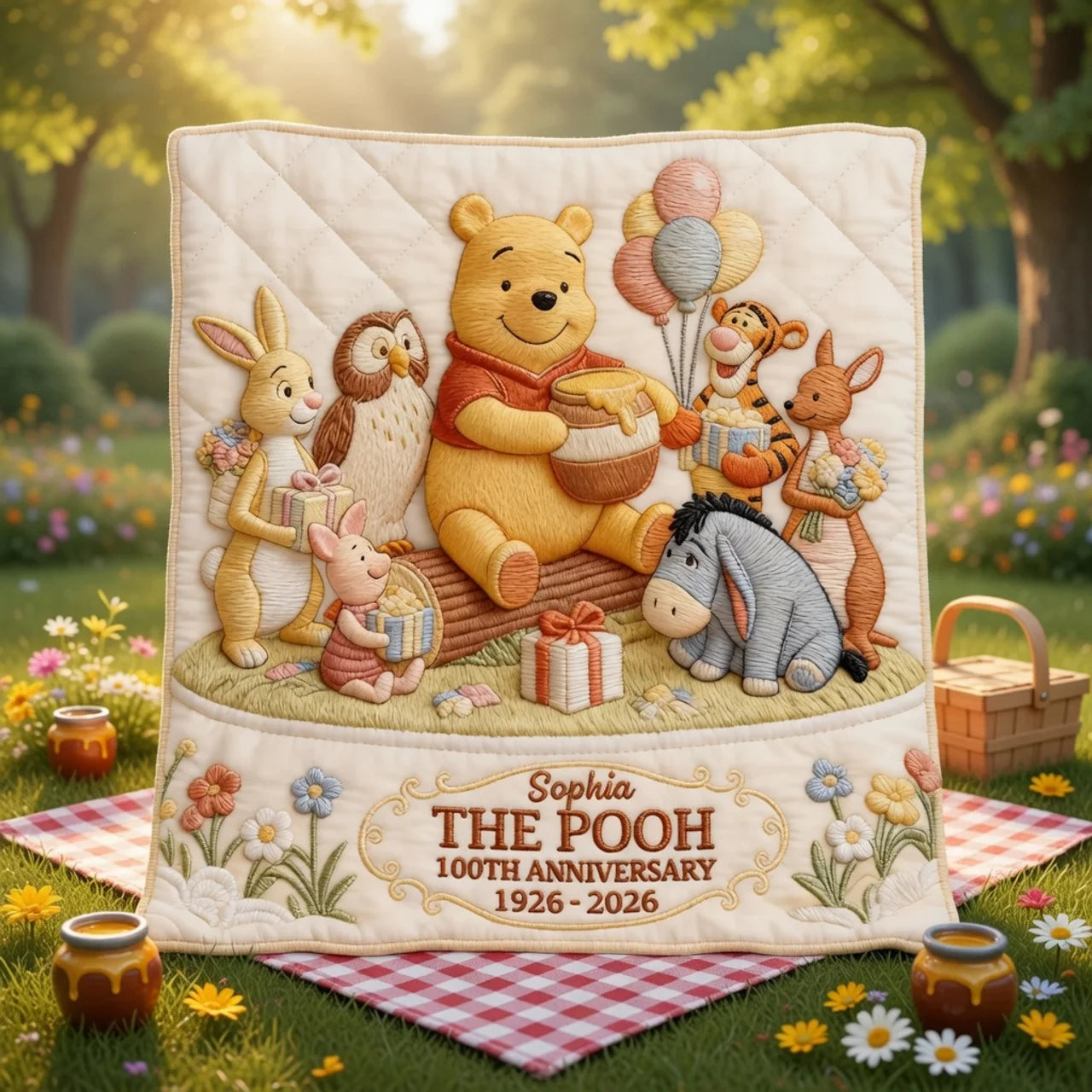 Honey Bear 100th Anniversary - Personalized Blanket - NSK10075