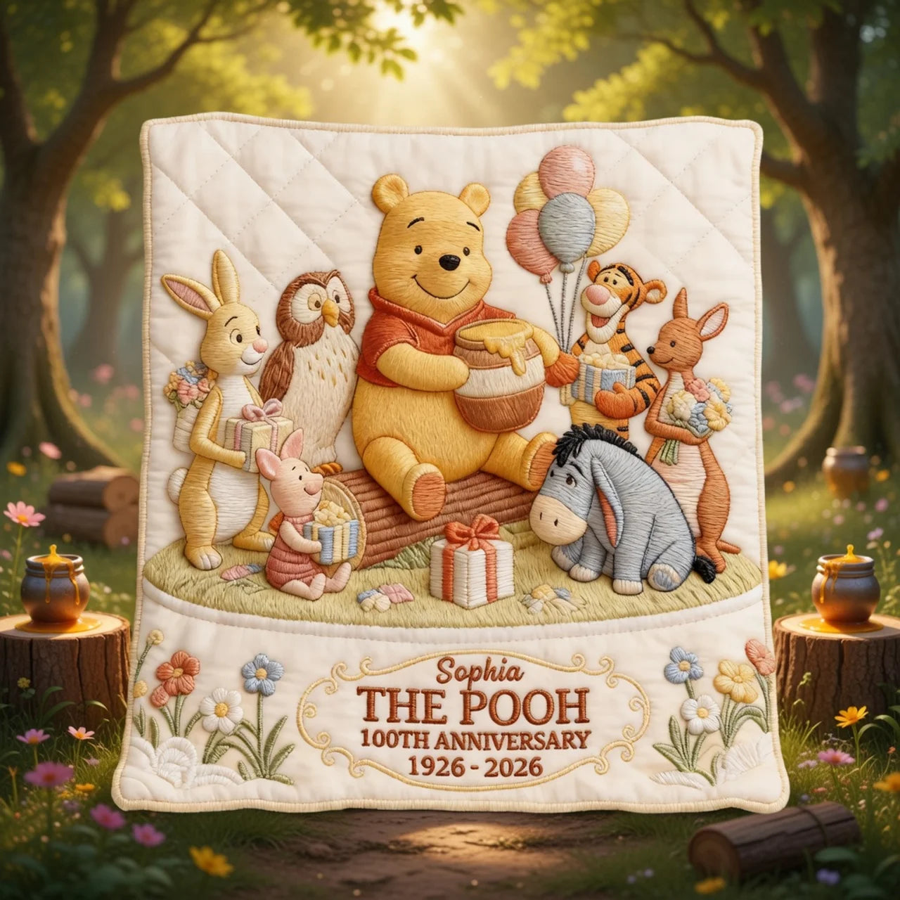 Honey Bear 100th Anniversary - Personalized Blanket - NSK10075