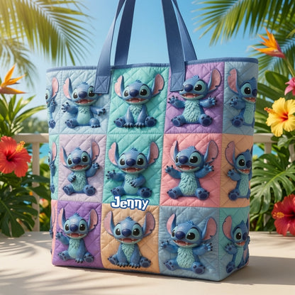 Ohana Means Family - Personalized Quilted Tote Bag - NSK10101