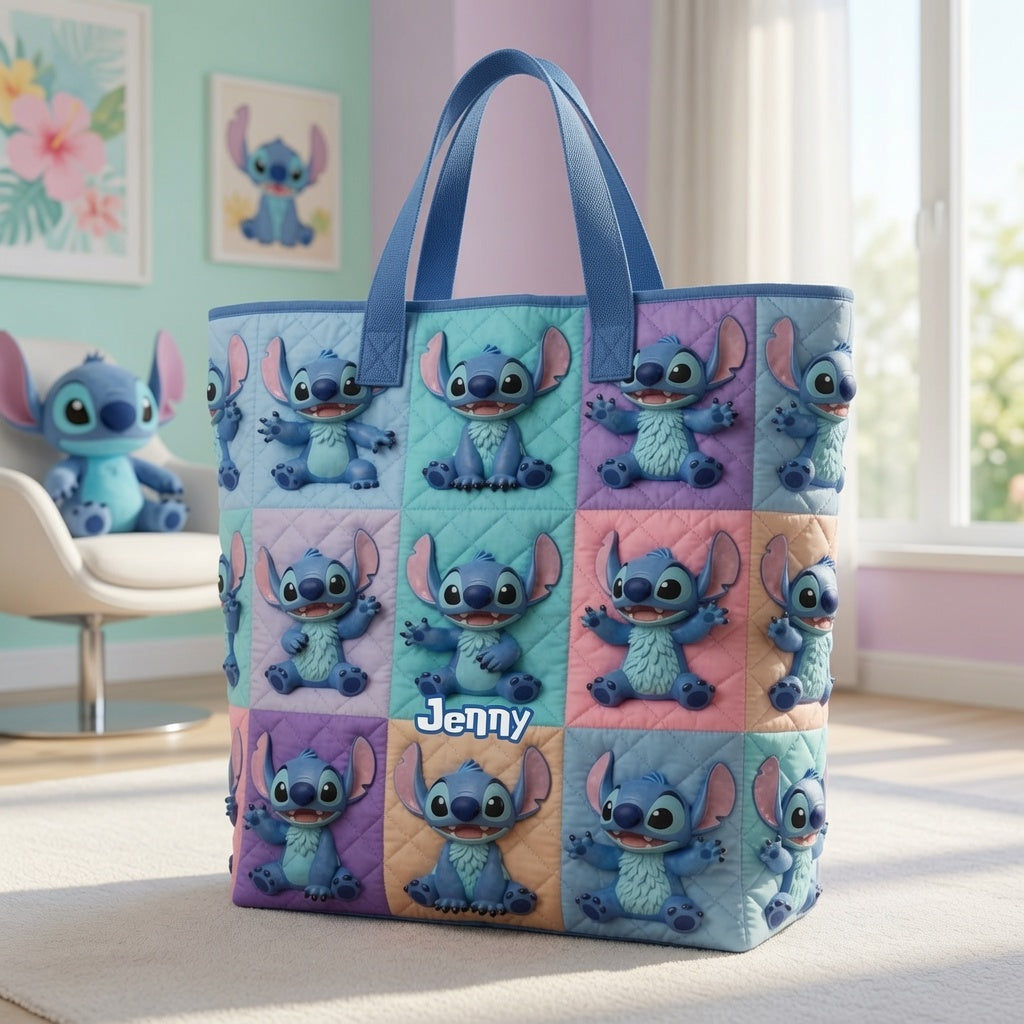 Ohana Means Family - Personalized Quilted Tote Bag - NSK10101