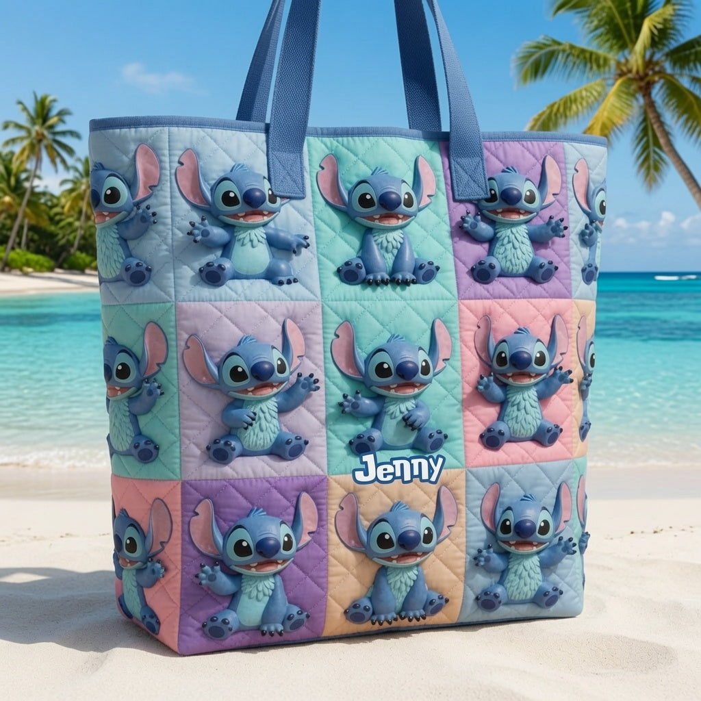 Ohana Means Family - Personalized Quilted Tote Bag - NSK10101
