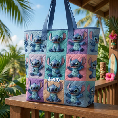 Ohana Means Family - Personalized Quilted Tote Bag - NSK10101