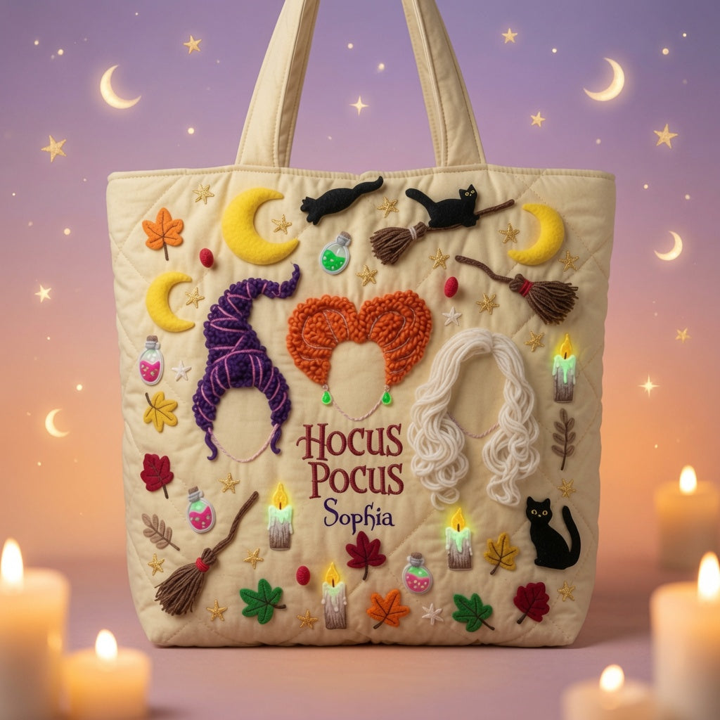 Witchy Halloween Spooky Season - Personalized Quilted Tote Bag - NSK10105