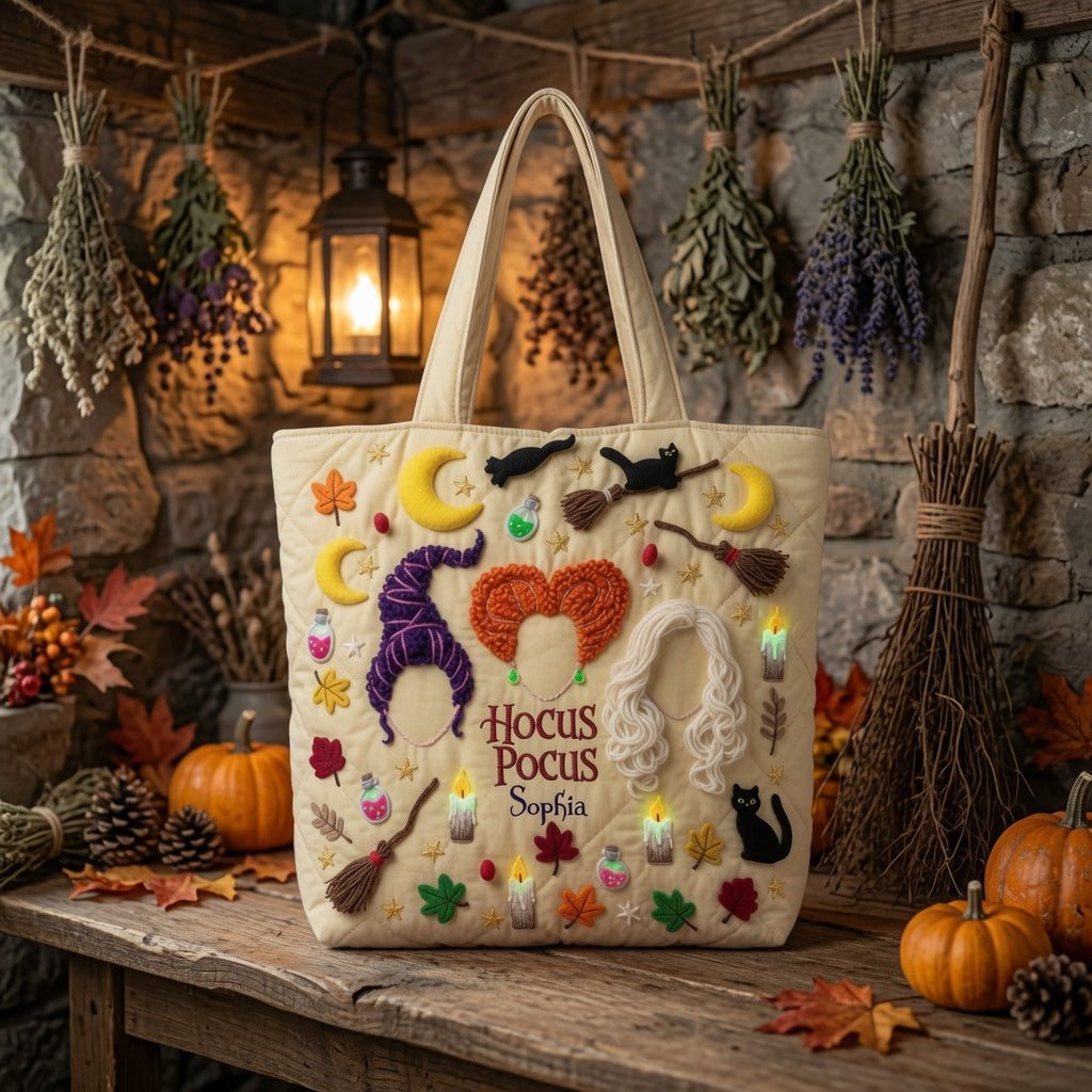 Witchy Halloween Spooky Season - Personalized Quilted Tote Bag - NSK10105