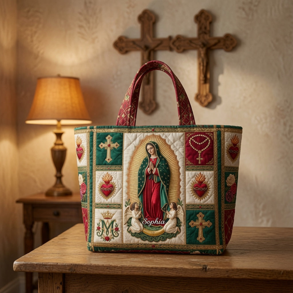 Our Lady of Guadalupe - Personalized Quilted Tote Bag - NSK10107
