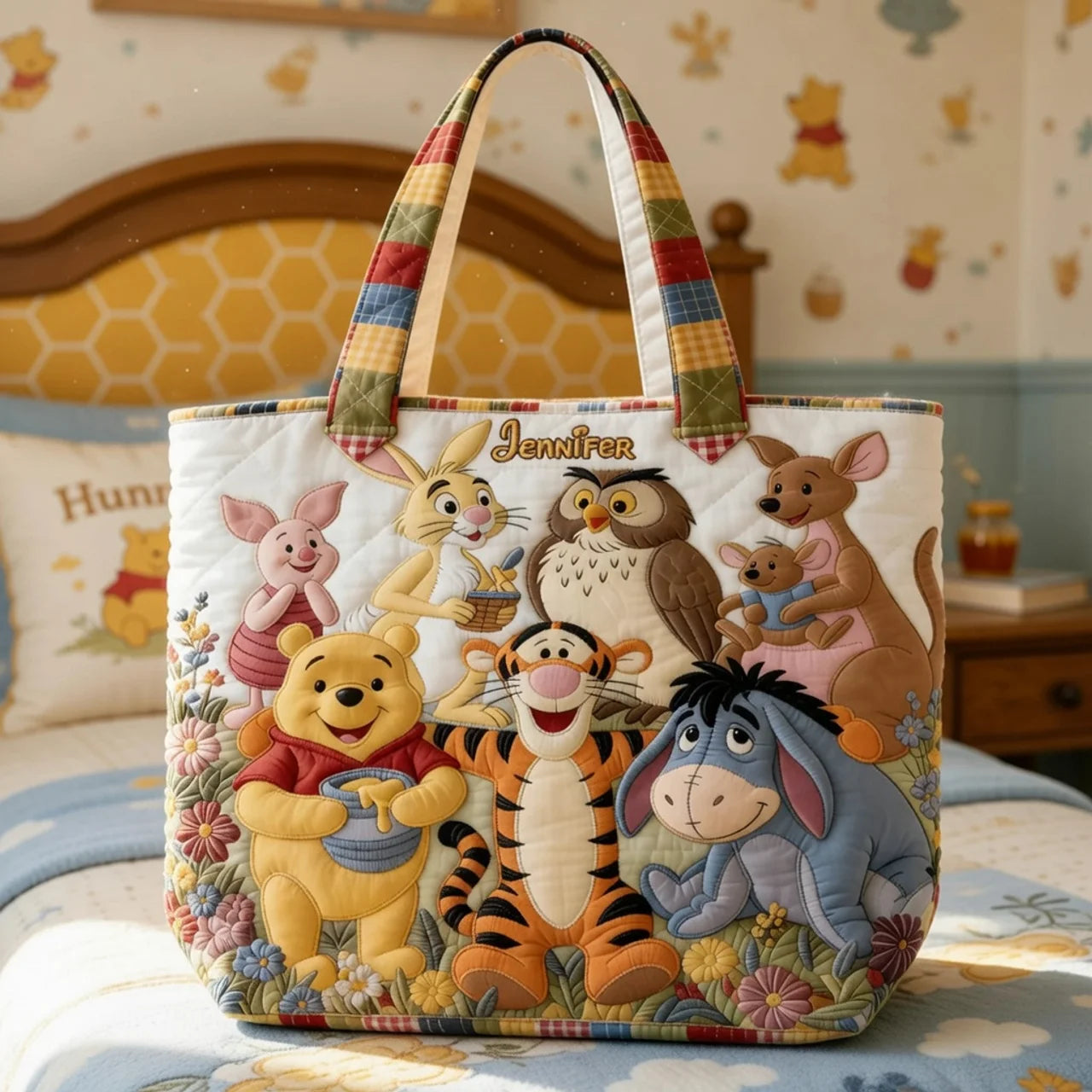 Honey Bear Friends - Personalized Quilted Tote Bag - NSK10009