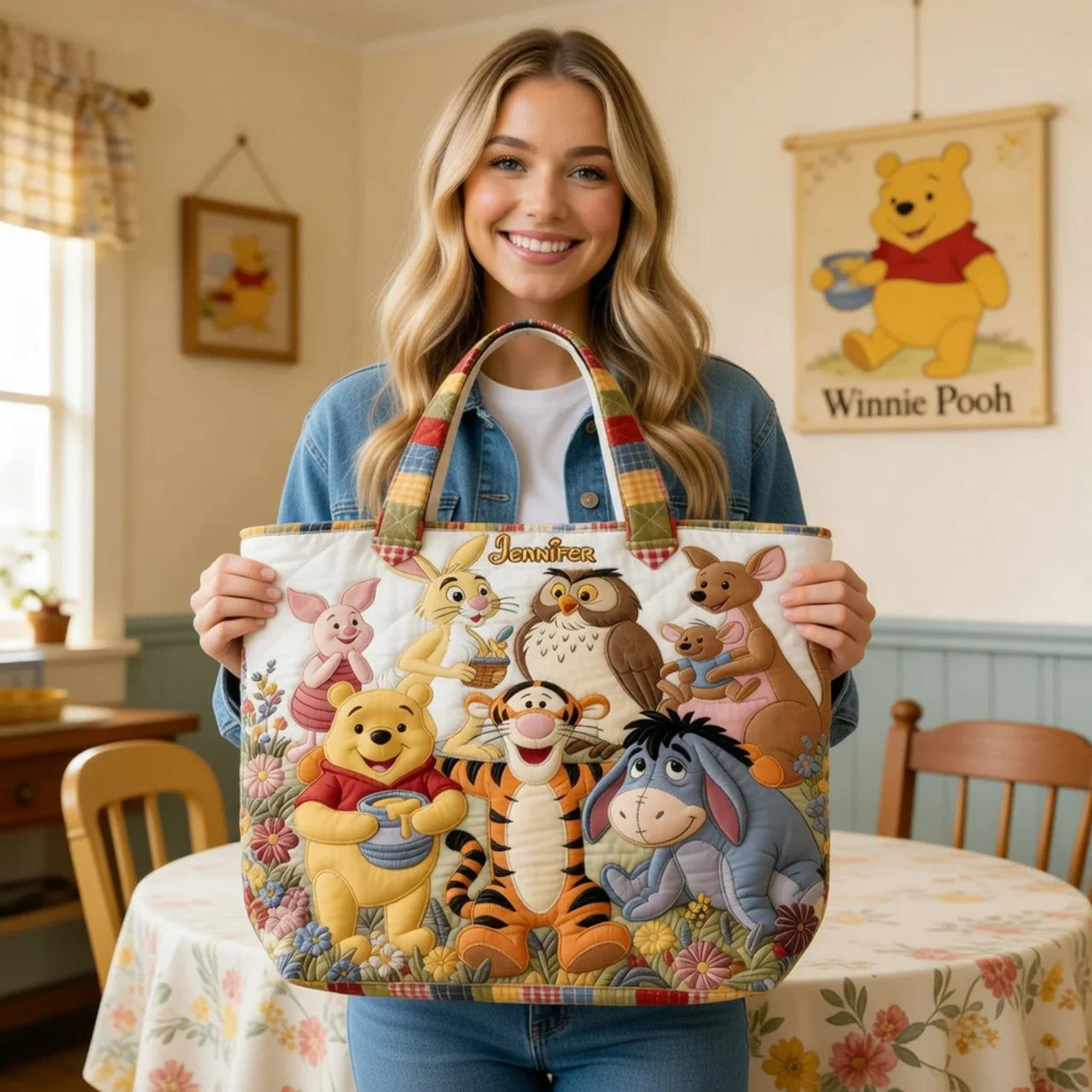 Honey Bear Friends - Personalized Quilted Tote Bag - NSK10009