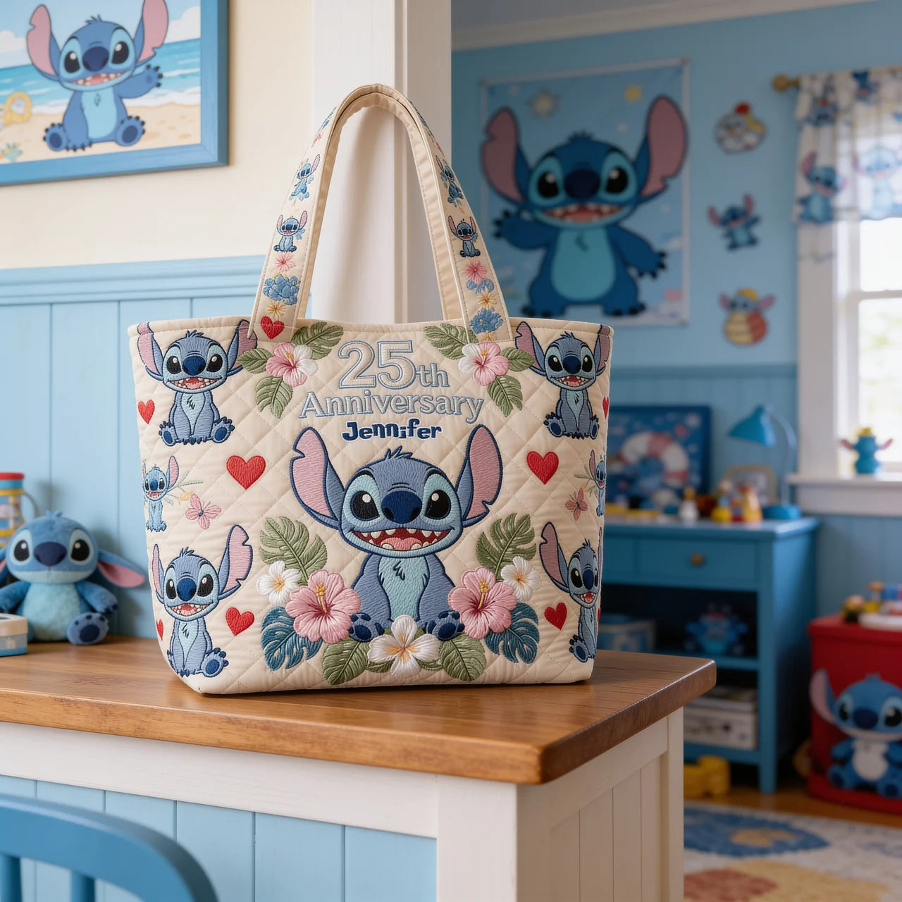 Blue Ohana 25th Anniversary - Personalized Quilted Tote Bag - NSK10020