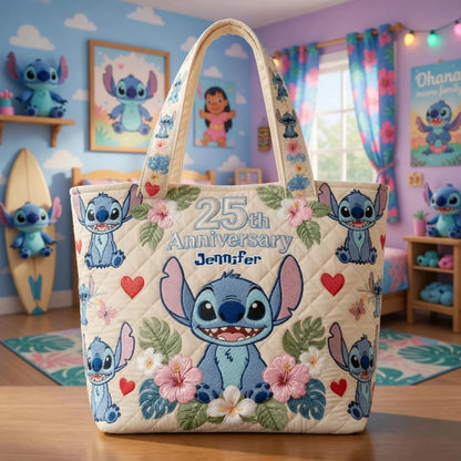 Blue Ohana 25th Anniversary - Personalized Quilted Tote Bag - NSK10020