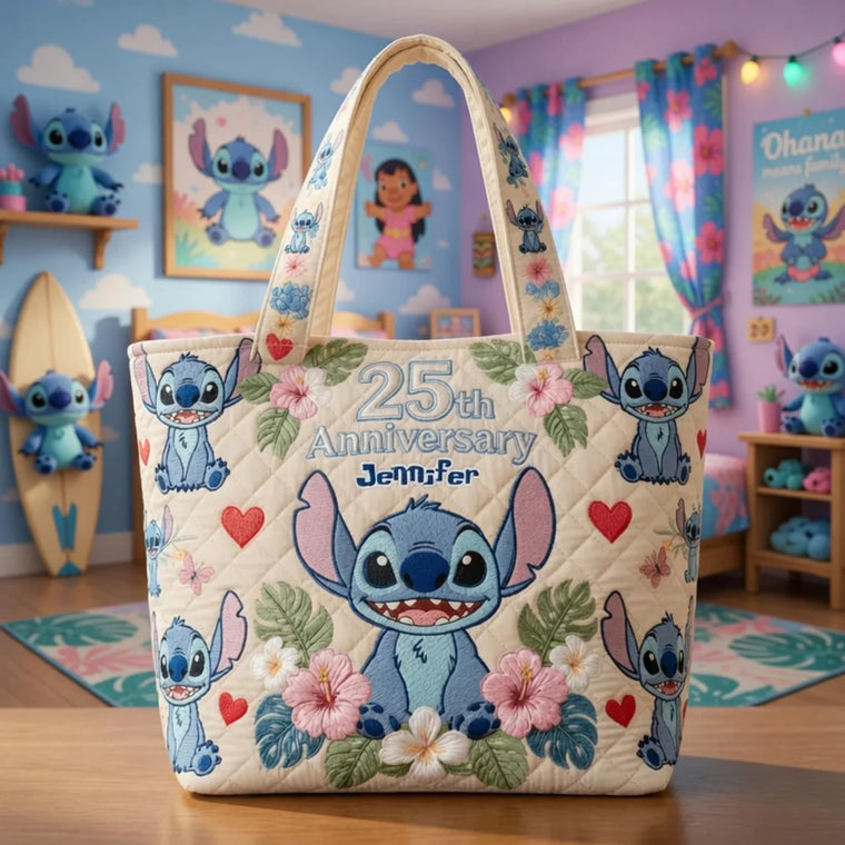 Blue Ohana 25th Anniversary - Personalized Quilted Tote Bag - NSK10020