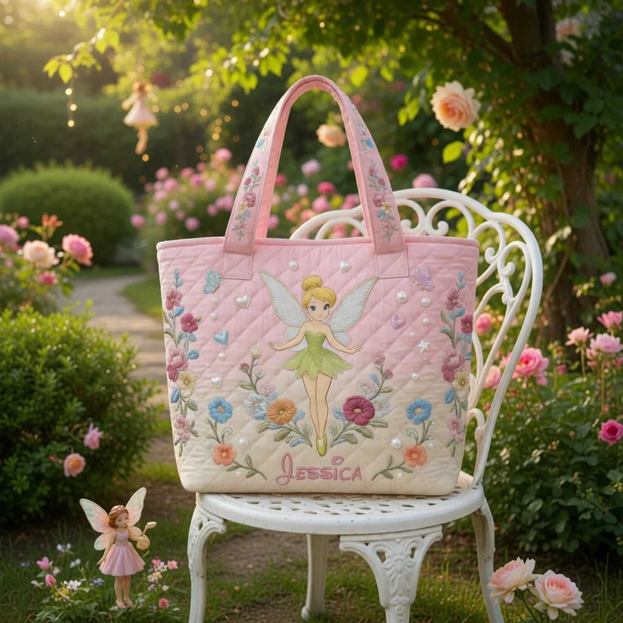 Fairy Tale Blossom - Personalized Quilted Tote Bag - NSK10019
